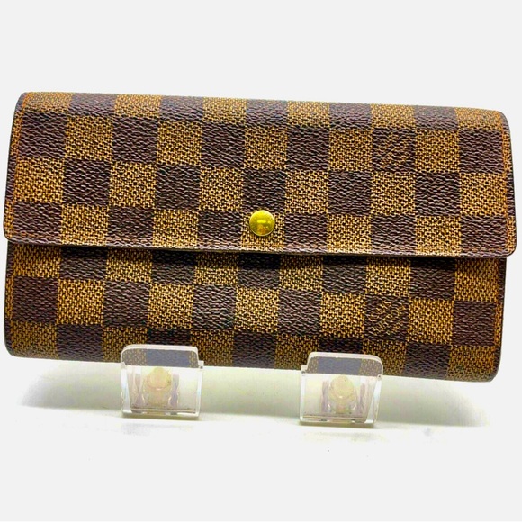 Auth Louis Vuitton Damier Ebene Sarah Long Wallet - Picture 2 of 14